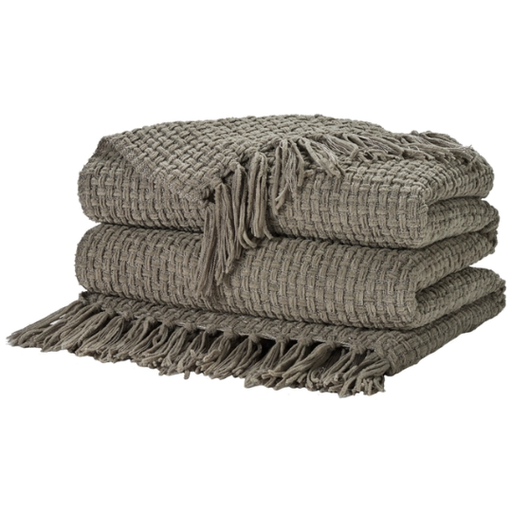 [178228-TT] Waffle Weave XL Throw Grey 70x103in