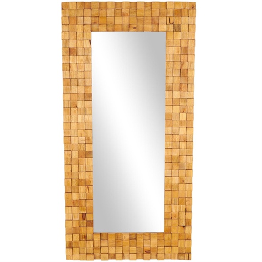 [178289-TT] Dimensional Wood Mosaic Floor Mirror 36in x 72in