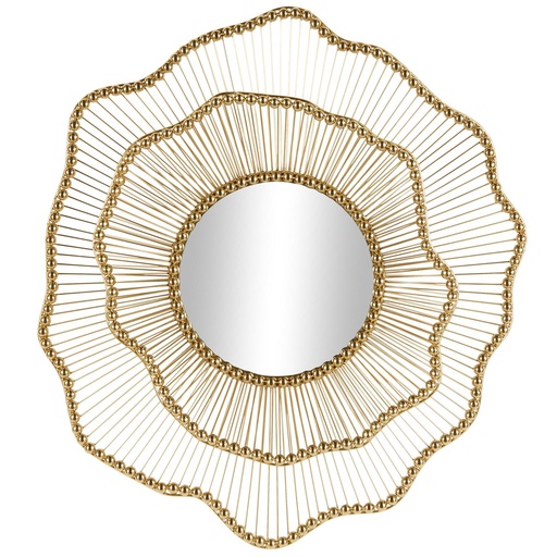 [178290-TT] Floral Layered Wall Mirror Gold 34in