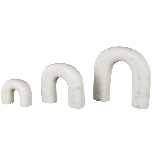 [178293-TT] White Marble Arch Sculpture Set of 3