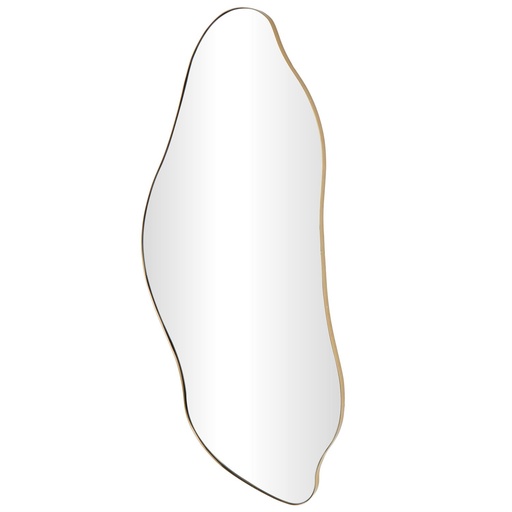 [178296-TT] Organic Shape Wall Mirror Gold Frame 20x48in