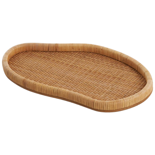 [178298-TT] Rattan Organic Shape Tray 21in