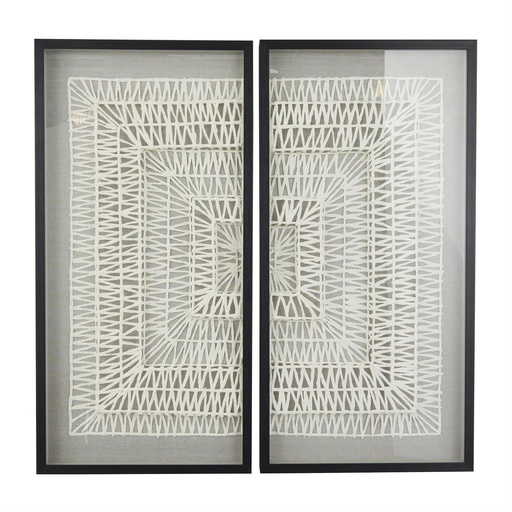 [178307-TT] Origami Shadow Box Wall Art Set of 2 20x39in