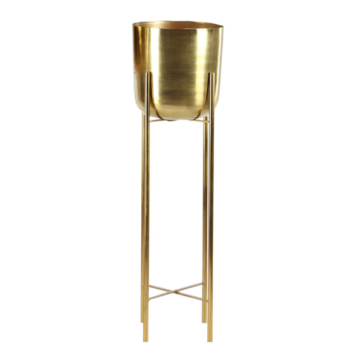[178308-TT] Metal Dome Planter on Stand Gold 39in