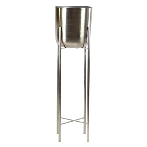 [178311-TT] Metal Dome Planter on Stand Silver 46in