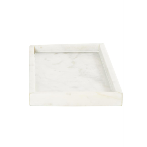 [178314-TT] White Marble Slim Tray 14in