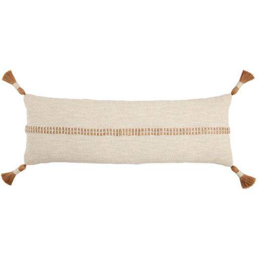 [178355-TT] Jute Woven Tassel Pillow Long 12x35in