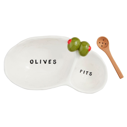 [178365-TT] Olive And Pit Serving Dish 7.5x2.5in 