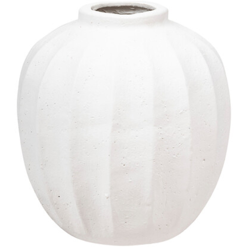[178492-TT] Amia Round Vase White Magnesia 11in