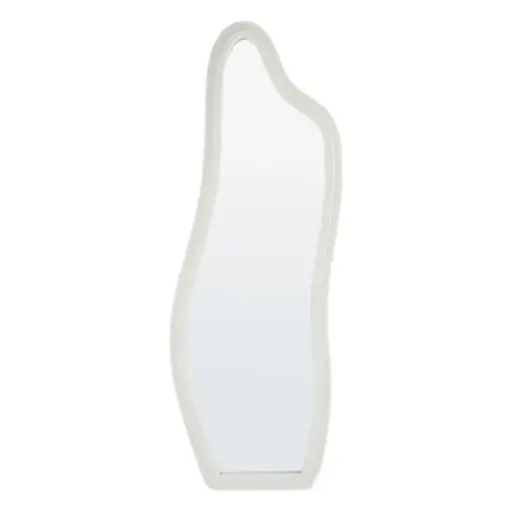 [178505-TT] Emily Organic Shape Wall Mirror White Frame 63in x 23in