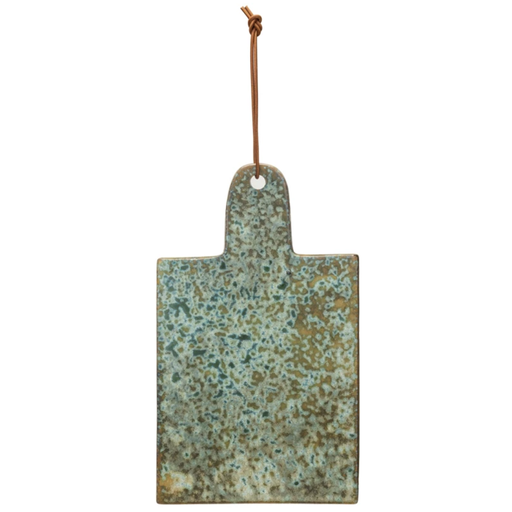 [178560-TT] Glazed Stoneware Serving Board Green 14x8in