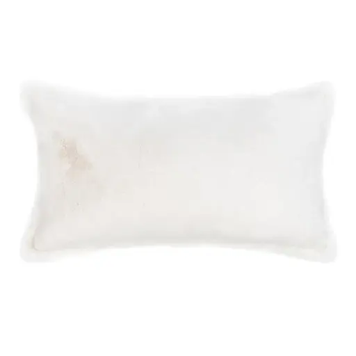[178590-TT] Taiga Faux Fur Pillow Ivory 14x26in