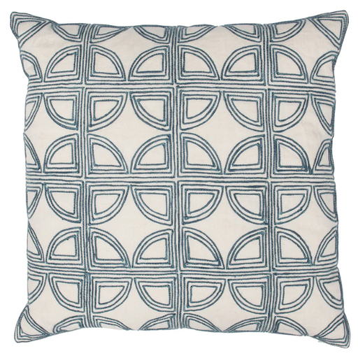 [178617-TT] Elea Pillow Ivory Navy 22x22in