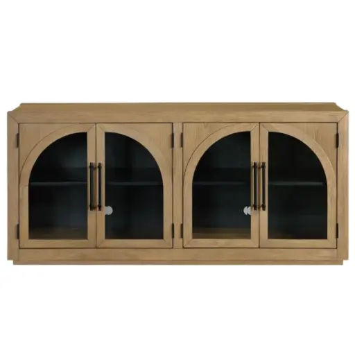 [178706-TT] Magnolia Cathedral Doored Server Weathered Sand