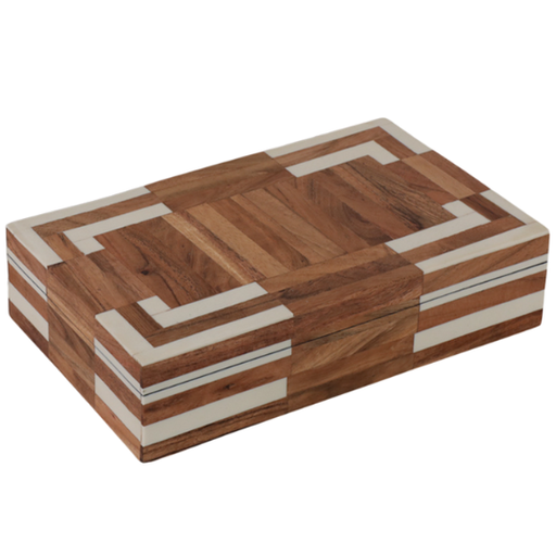 [178724-TT] Ivory Wood Inlay Boxes 12in