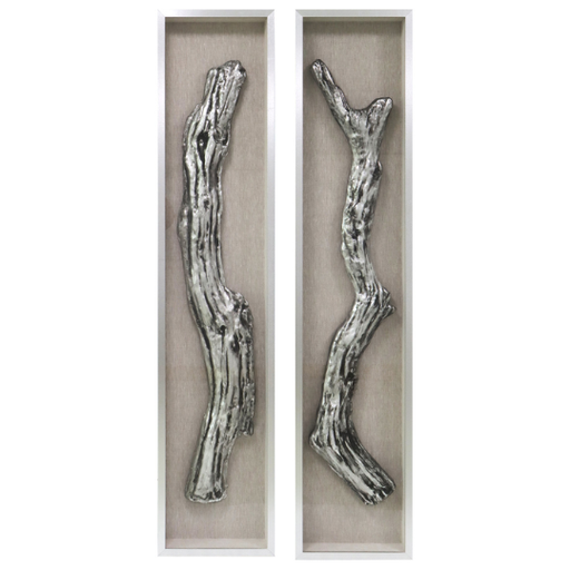 [178746-TT] Marco Silver Wood Shadow Box Art 15x70in