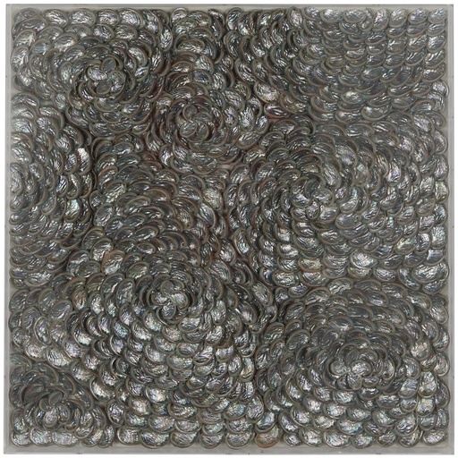 [178779-TT] Handmade Shell Art in Acrylic Shadow Box 32x32in