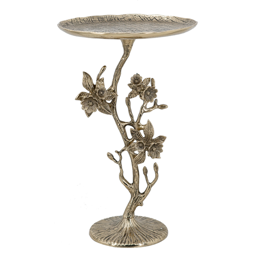[179129-TT] Aluminum Floral Base Side Table Gold 14x24in