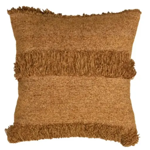 [179482-TT] Luani Fringe Pillow Cognac 18in