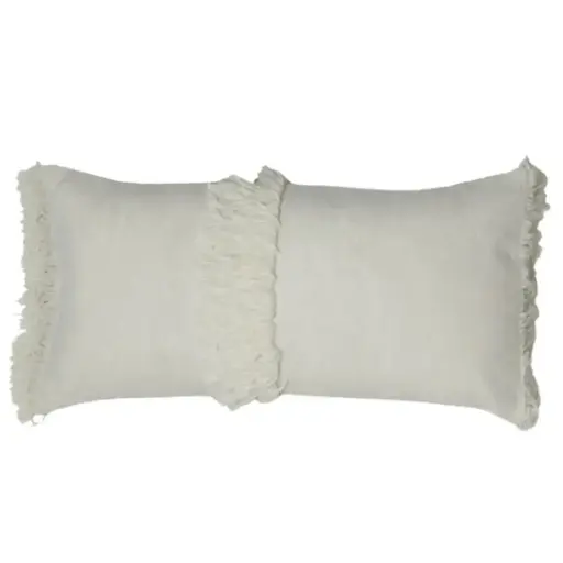 [179496-TT] Luani Fringe Bolster Cream 12x24in