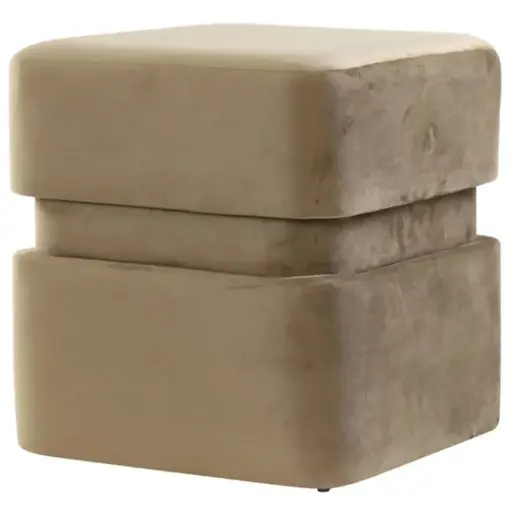 [179503-TT] Piazza Velvet Pouf Brown 16in