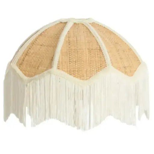 [179507-TT] Malacia Raffia Fringed Hanging Shade 18in