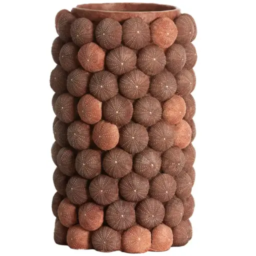 [179516-TT] Sea Urchin Vase Coral Red 16in