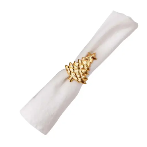 [179645-TT] Tree Napkin Ring Gold