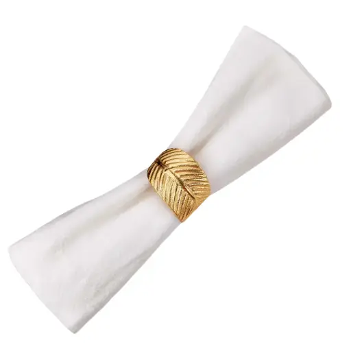 [179646-TT] Leaf Napkin Ring Gold