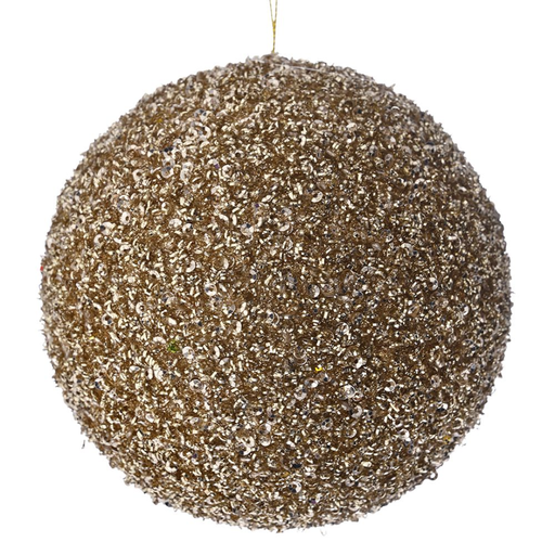 [179658-TT] Glitter Bauble Champagne 5in