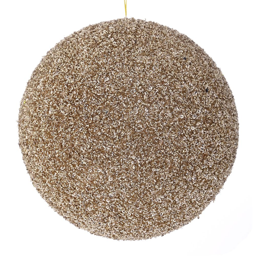 [179659-TT] Glitter Bauble Champagne 8in