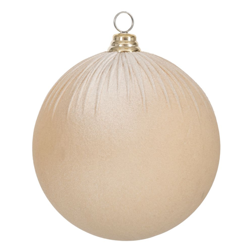 [179666-TT] Velvet Bauble Cream 10in