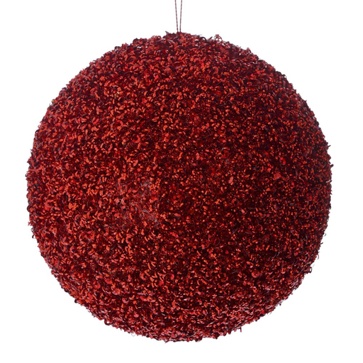 [179669-TT] Glitter Bauble Red 6in