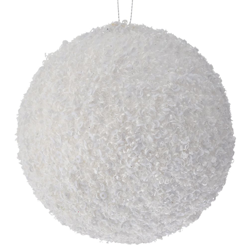 [179675-TT] Glitter Bauble White 6in