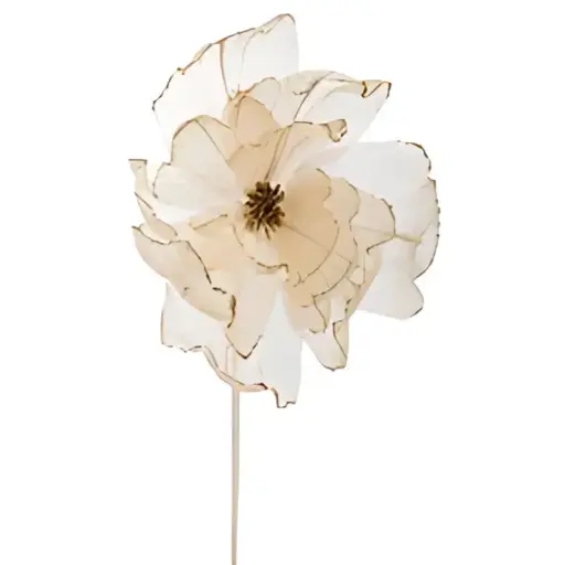 [179680-TT] Organza Magnolia Stem Champagne 24in