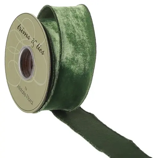 [179711-TT] Velvet Ribbon Green 2.5in 10yd