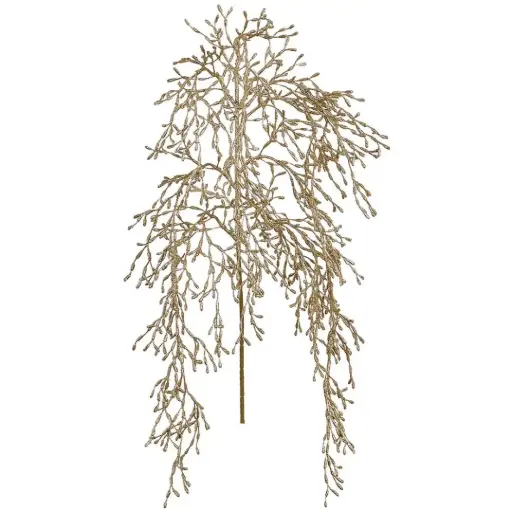 [179714-TT] Glittered Twig Hanging Spray Gold 32in