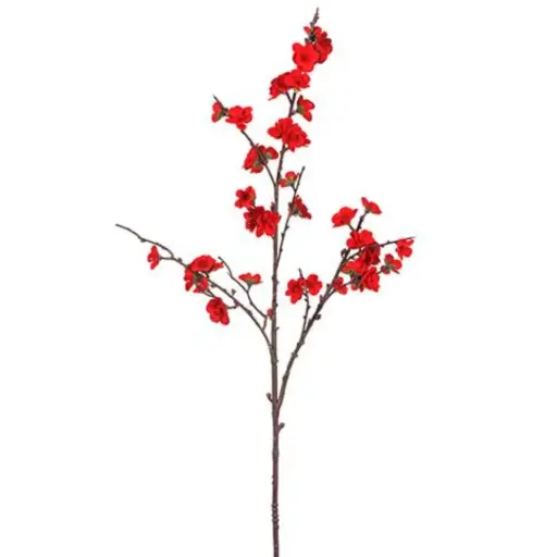 [179736-TT] Velvet Blossom Spray Red 30in
