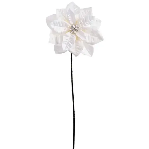 [179740-TT] Velvet and Diamond Poinsettia Spray 25in