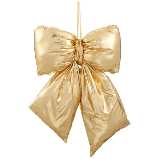 [179744-TT] Metallic Bow Ornament Gold 23in