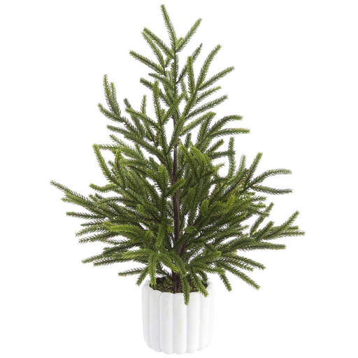 [179768-TT] Cypress Tree in Cement Pot 19.5in