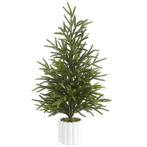 [179769-TT] Cypress Tree in Cement Pot 27in