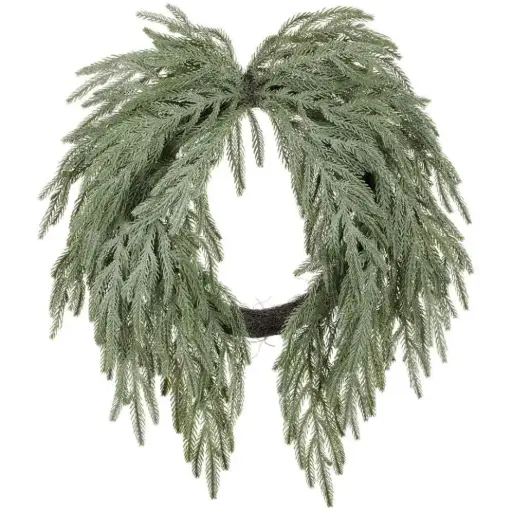 [179772-TT] Frosted Willow Pine Wreath 24in