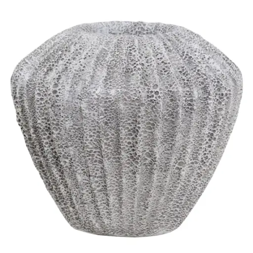 [179790-TT] Rambler Vase Stone Ivory 12.5x10.5in