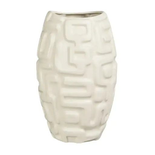 [179798-TT] Isis Stoneware Vase Beige 18.5in