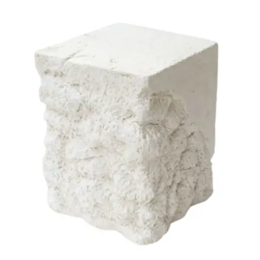 [179816-TT] Kionas Stone Look Garden Stool Ivory 15x22.5in