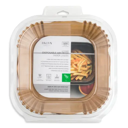 [179864-TT] Disposable Air Fryer Liners Natural 6.3in 100pc