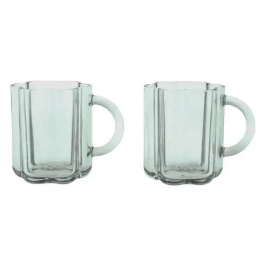 [179873-TT] Flower Mug Set Fern 2pc