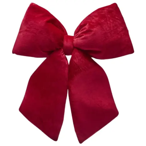 [179895-TT] Velvet Bow Red 25x24in