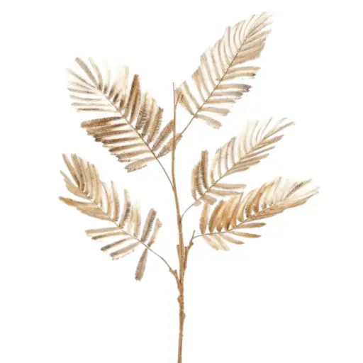 [179900-TT] Fern Metal Branch Gold 40in